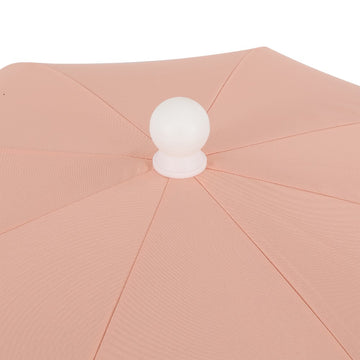Horizon 6.5 ft. Classic MidCentury Scalloped Fringe Market Beach Umbrella